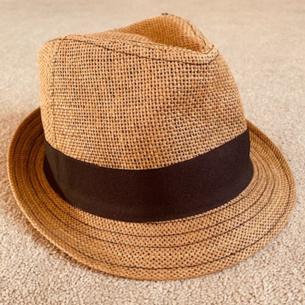 Cute dark tan with Black Band Straw Hat w/ UPF protection